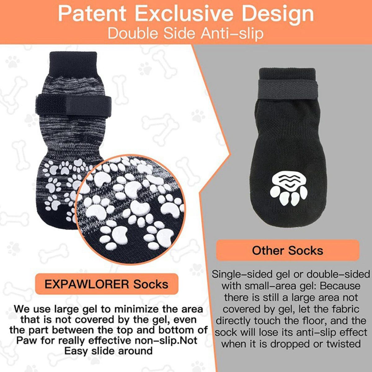 Anti Slip Dog Socks Traction Control For Indoor On