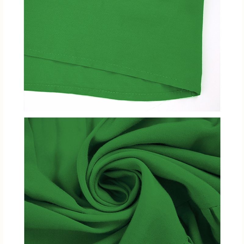 XL-4XL Women Round  Neck Stitching Short Sleeve Plus Size Dress Green 1493