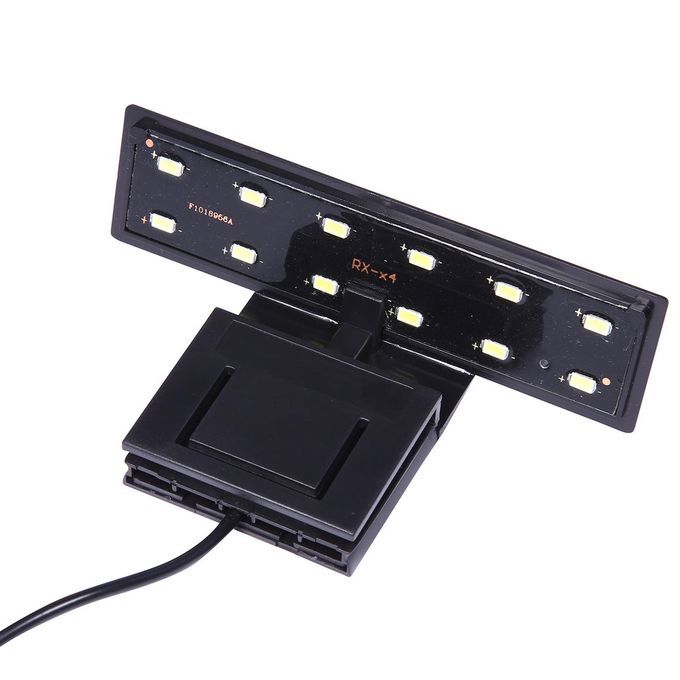 12 LED Clip On Clamp Lamp For Small Aquarium Fish Tank 5W 220V EU Plug Black