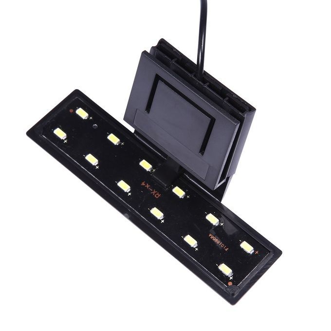 12 LED Clip On Clamp Lamp For Small Aquarium Fish Tank 5W 220V EU Plug Black