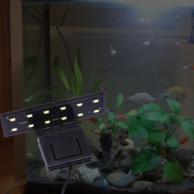 12 LED Clip On Clamp Lamp For Small Aquarium Fish Tank 5W 220V EU Plug Black