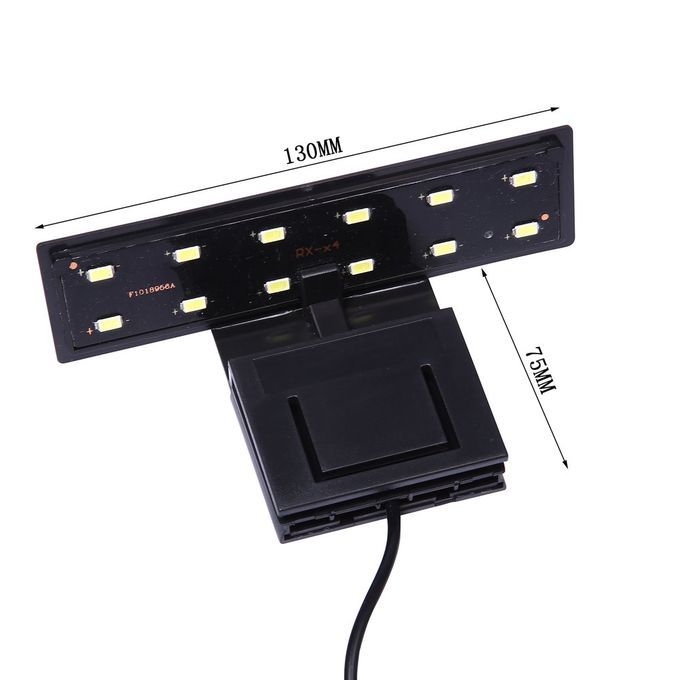 12 LED Clip On Clamp Lamp For Small Aquarium Fish Tank 5W 220V EU Plug Black