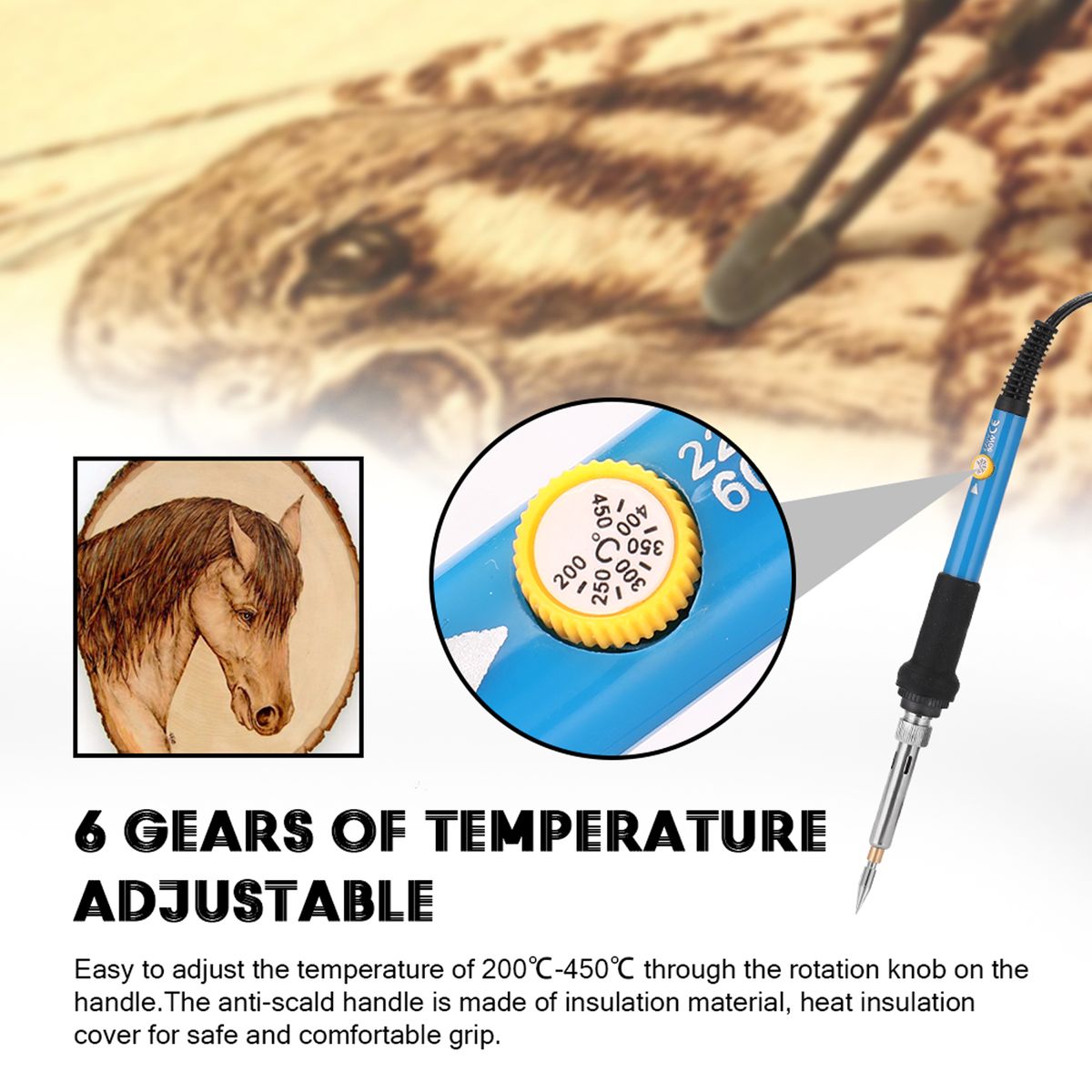 Multifunctional 60W 200-450℃ Temperature Adjustable