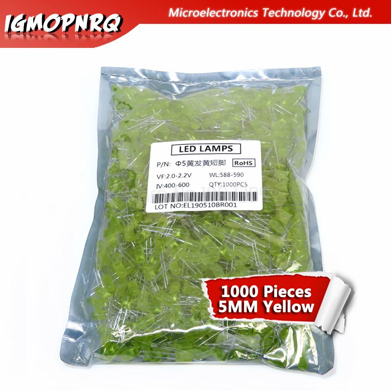1000pcs Blue Green Red Yellow White Orange 5mm Led Light-emitting Diodes
