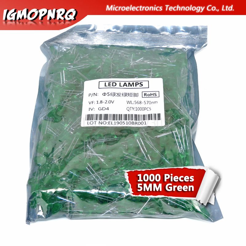 1000pcs Blue Green Red Yellow White Orange 5mm Led Light-emitting Diodes