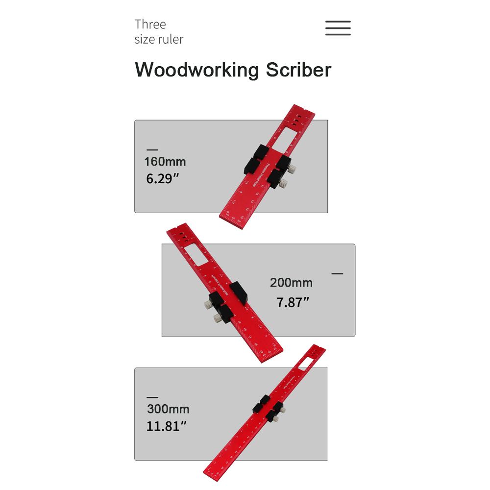 Set Of 3 Woodworking Scriber Positioning Scribing Gauge