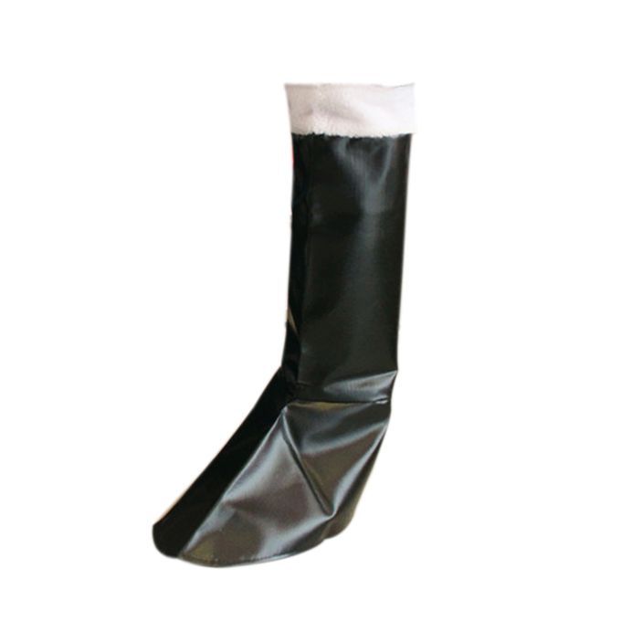 Cute Father Christmas Santa Xmas Black Boots Covers Furry Costume