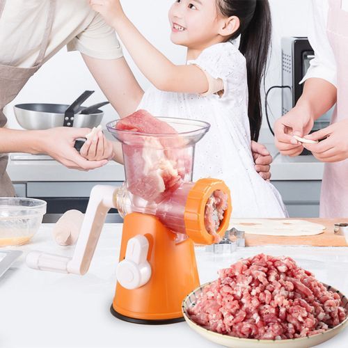 Powerful Meat Grinder Multifunctional Manual Food-Orange