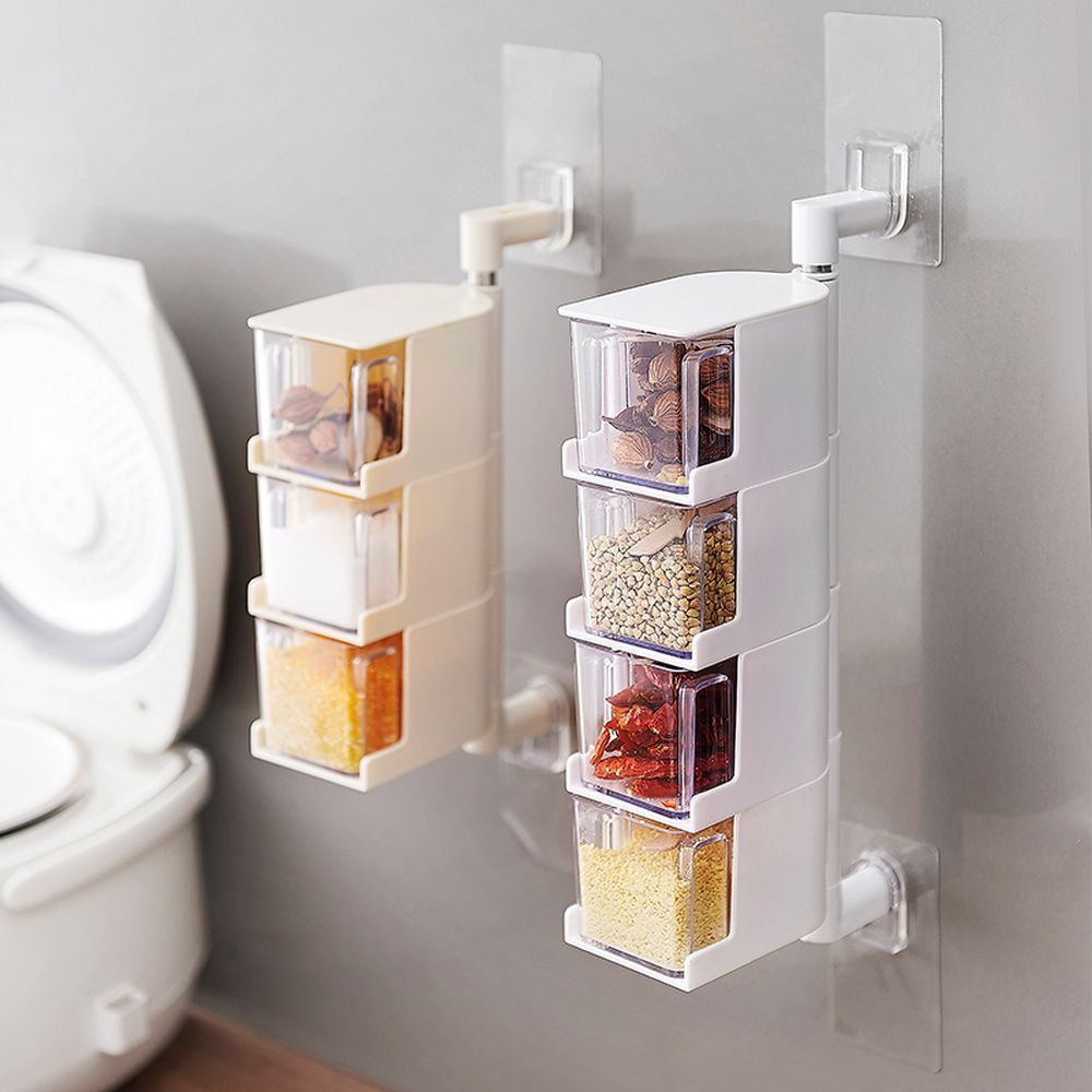 Appliances Seasoning Kitchen Shelves Cans Bottles Creative
