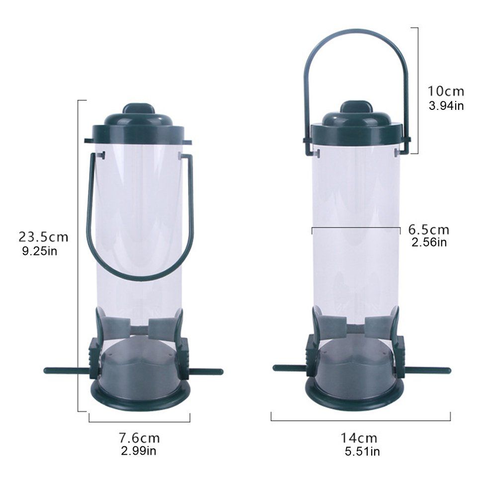 1p S Bird Feeder Portable Outdoor Bird Feeding Tube Hanging Wild Birds Feeder-bla K