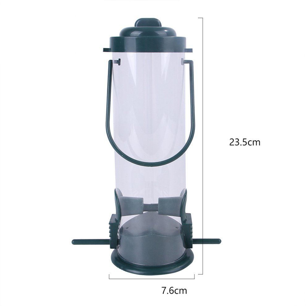1p S Bird Feeder Portable Outdoor Bird Feeding Tube Hanging Wild Birds Feeder-bla K
