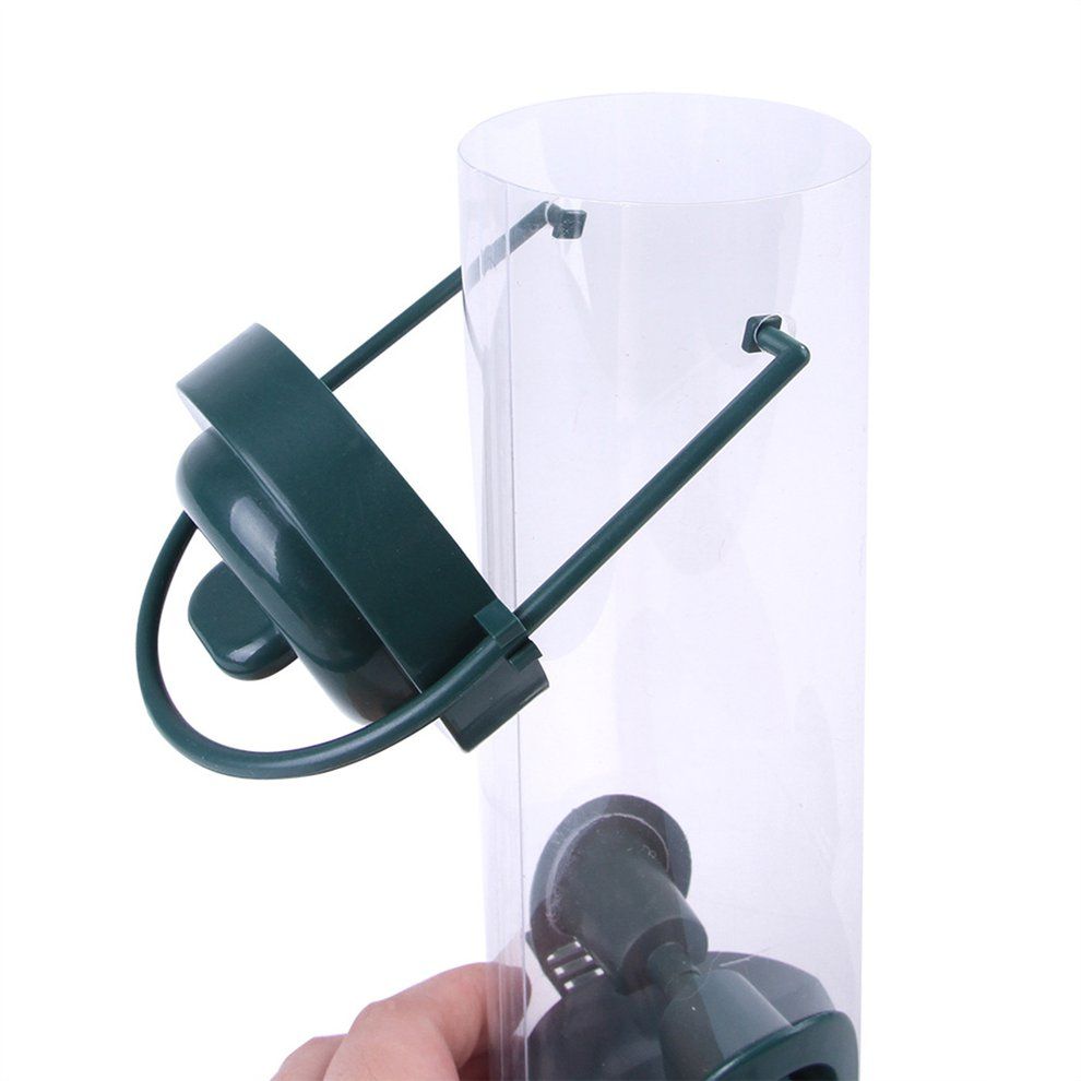 1p S Bird Feeder Portable Outdoor Bird Feeding Tube Hanging Wild Birds Feeder-bla K