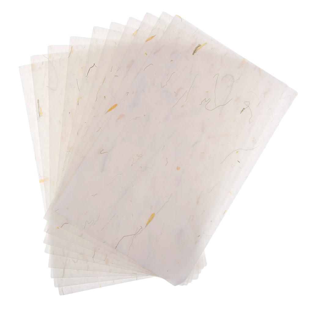 10Pcs Handmade Rice Paper Washi Paper Stationery Paper Blue  Style