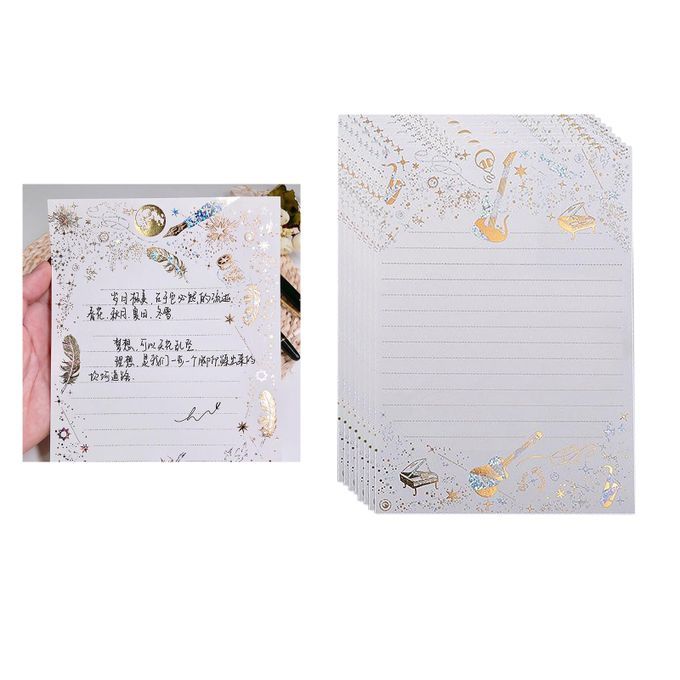 8Piece Vintage Style Writing Paper Creative Writing Stationery White B