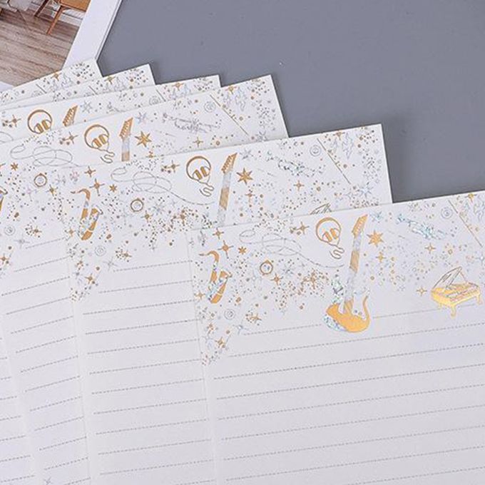 8Piece Vintage Style Writing Paper Creative Writing Stationery White B