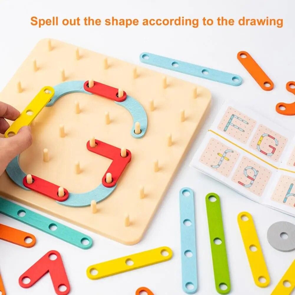 1 Set Brain Game Thickened Puzzle Fine Hand Movements Detailed Baby Toy Graphics Geometric Pegboard Puzzle for Child