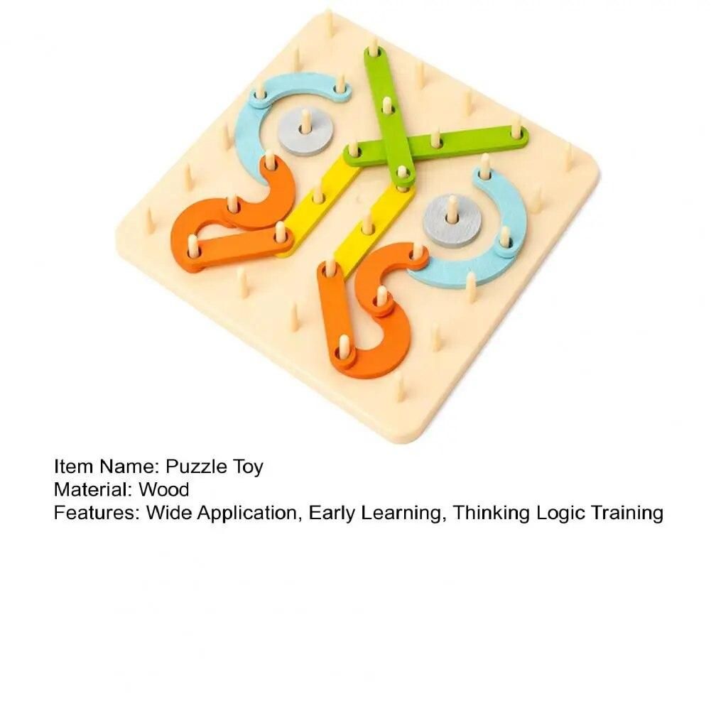 1 Set Brain Game Thickened Puzzle Fine Hand Movements Detailed Baby Toy Graphics Geometric Pegboard Puzzle for Child