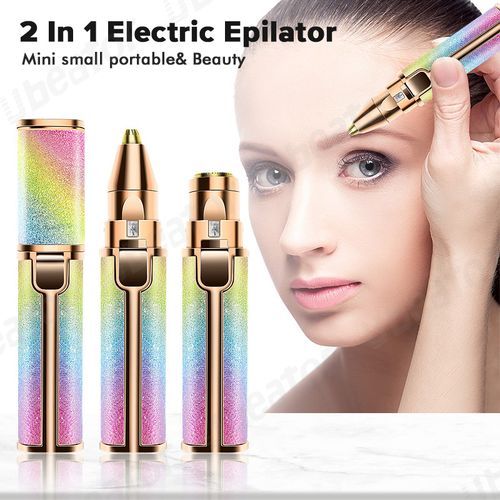 Painless Hair Removal Portable 2 In 1 Interchangeable Electric Epilator Shavers,Eyebrow Trimmer-N19