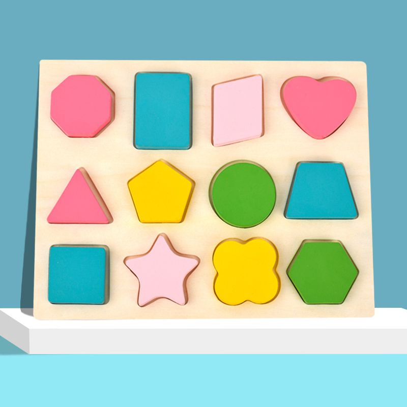 Kids Alphabetic Arithmetic Number Geometric Shapes Wooden