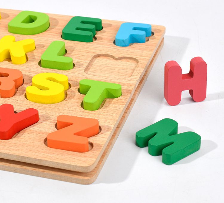 Kids Alphabetic Arithmetic Number Geometric Shapes Wooden
