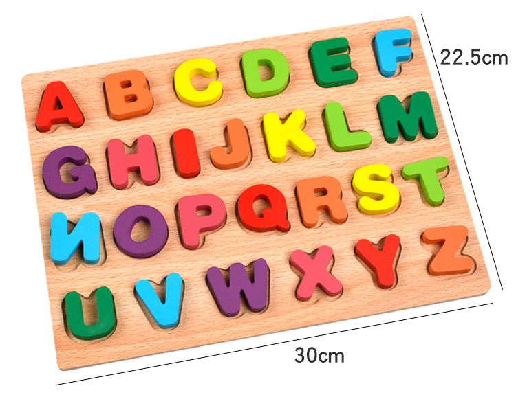 Kids Alphabetic Arithmetic Number Geometric Shapes Wooden