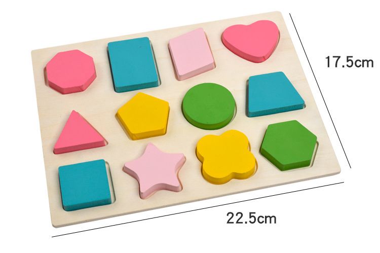 Kids Alphabetic Arithmetic Number Geometric Shapes Wooden