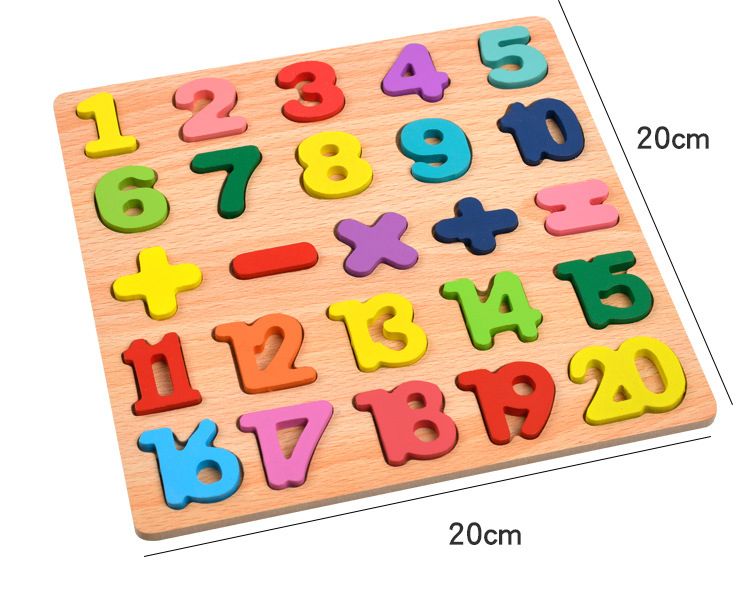 Kids Alphabetic Arithmetic Number Geometric Shapes Wooden