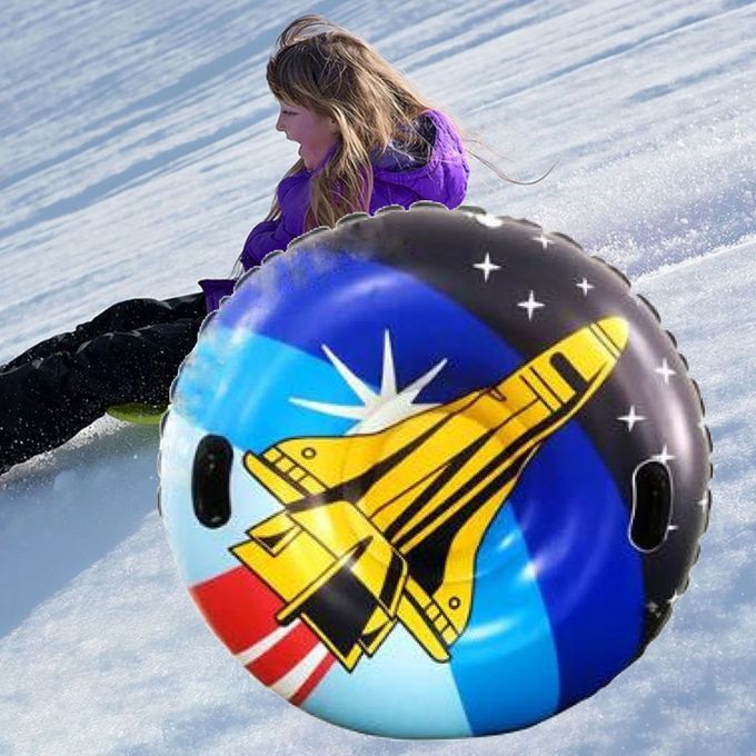 Portable Inflatable PVC Snow Tube Winter Sport 120cm Round Rocket