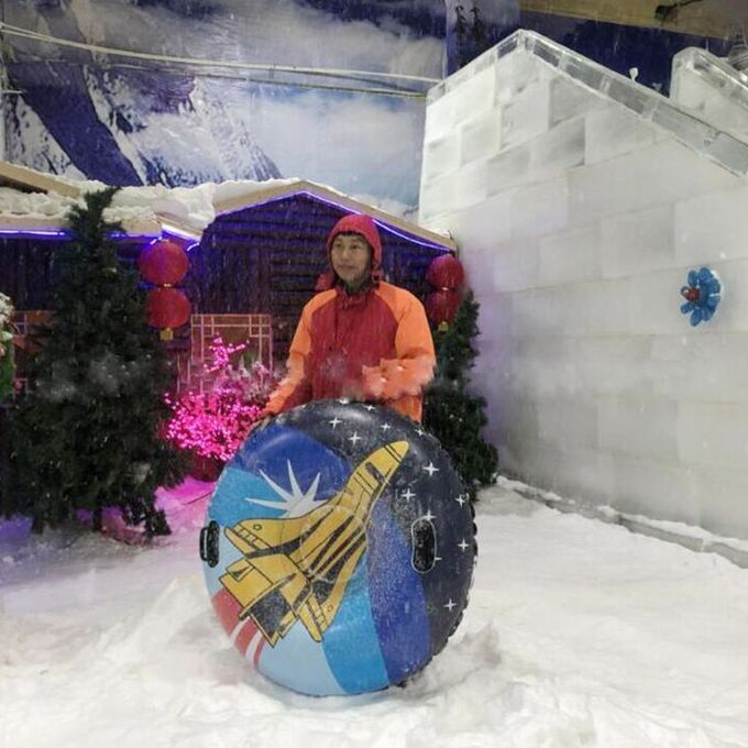 Portable Inflatable PVC Snow Tube Winter Sport 120cm Round Rocket