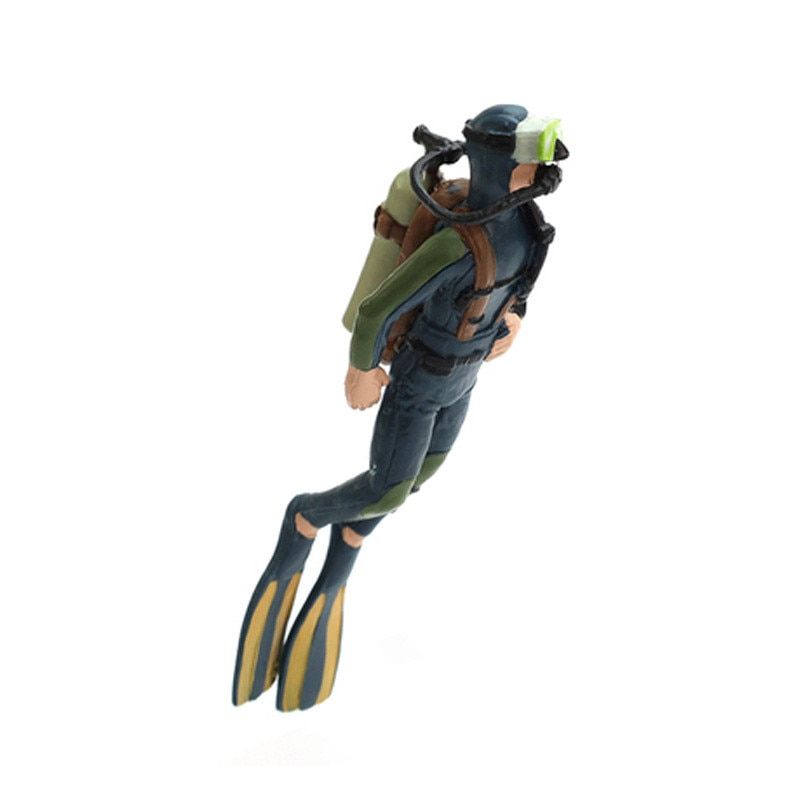 Miniature Resin Frogman Aquarium Ornaments Interesting Floating Decoration Simulated Diver Fish Tank Accessories Figurine Toy Long Blue