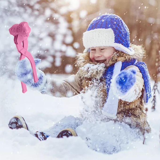 Snowball Maker Games Play Flexible Tool Thrower For Outdoor Pink