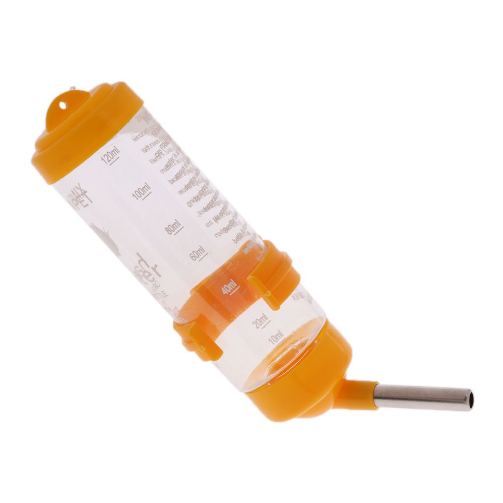 125ml Pet Drinking Water Bottle Rat Hamster Rabbit Dispenser Yellow