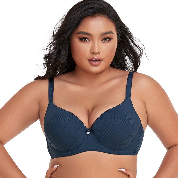 Full Cup Breathable Single Padded Sexy Bra For Plus Size Women( E Cup)