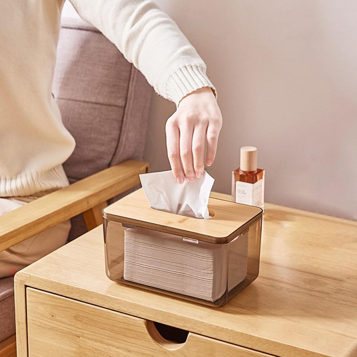 Paper Holder Box Home Car Tissue Paper Dispenser Box Black