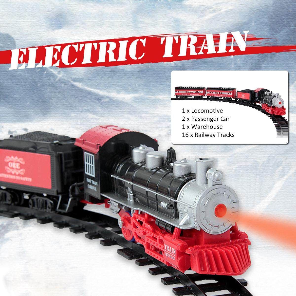 Passenger Warehouse Classic Electric Train Emulation Passenger Carriage Kids Railway Track Toy Christmas Gift