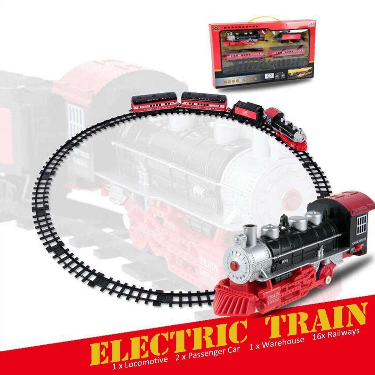 Passenger Warehouse Classic Electric Train Emulation Passenger Carriage Kids Railway Track Toy Christmas Gift