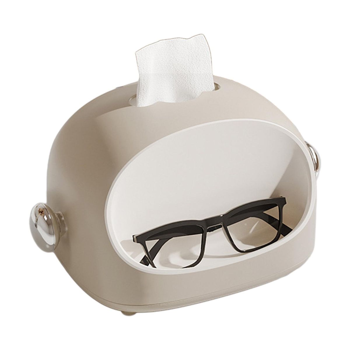 Dustproof Tissue Box Multi-purpose Cartoon Tissue Dispenser for Any Silver Gray