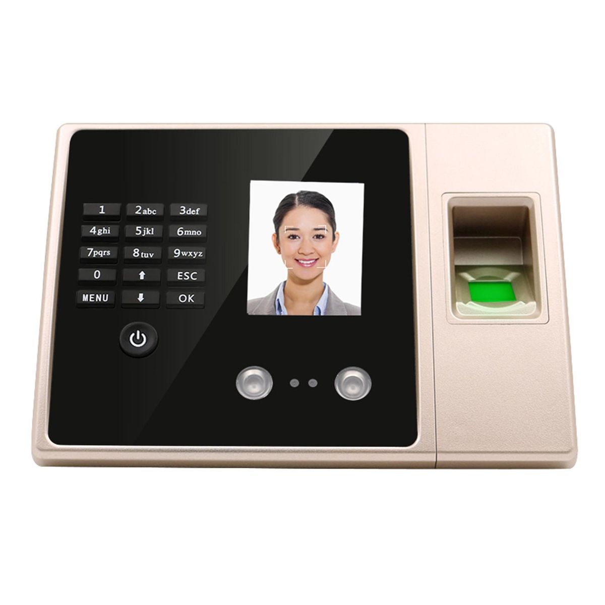 Intelligent Biometric Fingerprint Time Attendance Machine with HD Display Screen Time Clock Support Face Fingerprint Password Employee Checking-in Recorder Reader Support USB Disk Access Control Multi-language Password Recogn