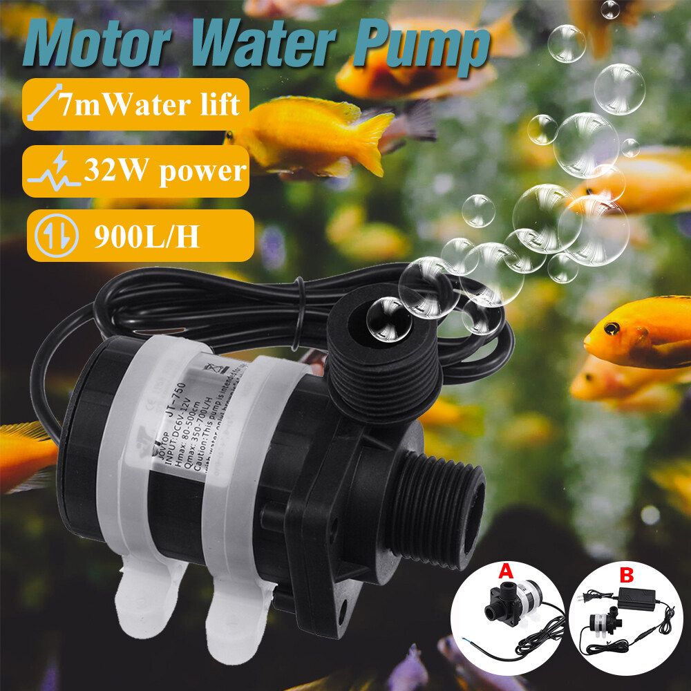 32W 12V Brushless Water Pump 1/2 Centrifugal Peripheral For Aquarium Pond Water Lift 7m Bared Wiring