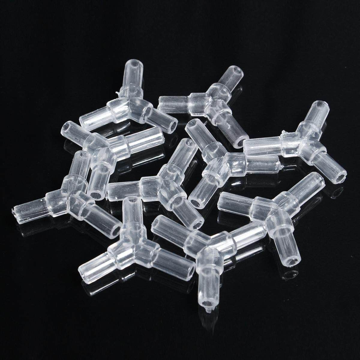 10PCS Water Aquarium Fish Tank Oxygen Air Pump High Quality Crystal Square Elbow Tee Pass Pipe Connecting Turn Joint Three Links