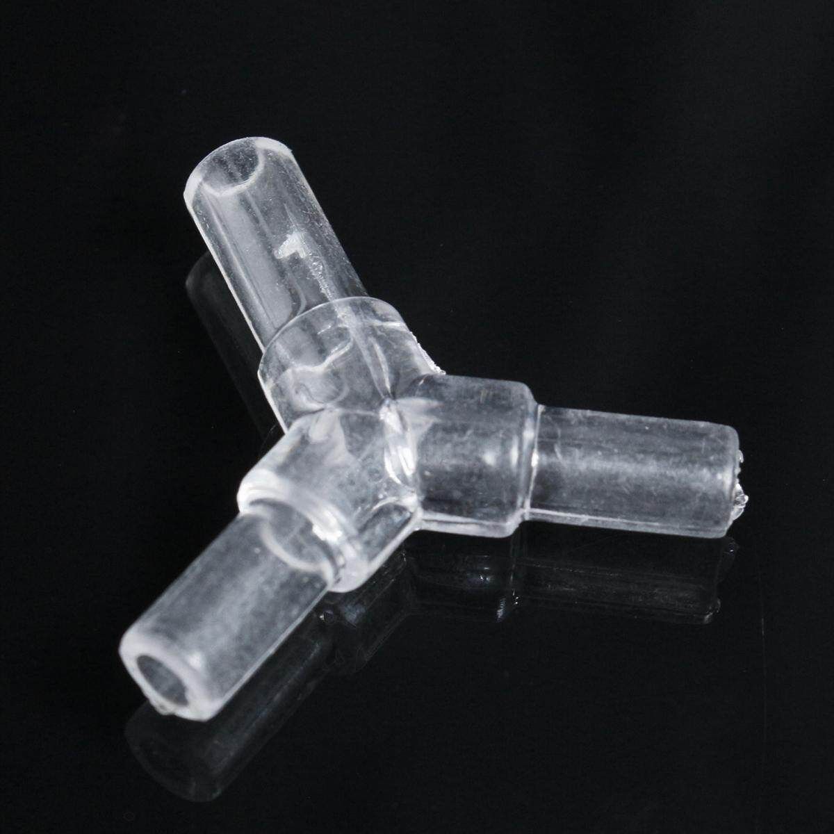 10PCS Water Aquarium Fish Tank Oxygen Air Pump High Quality Crystal Square Elbow Tee Pass Pipe Connecting Turn Joint Three Links