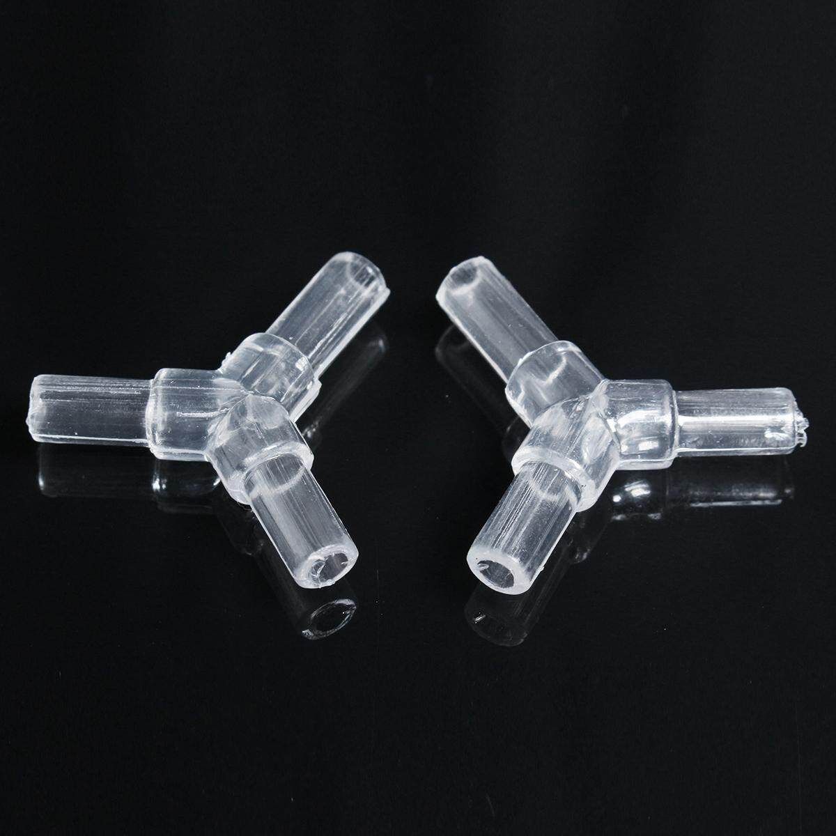 10PCS Water Aquarium Fish Tank Oxygen Air Pump High Quality Crystal Square Elbow Tee Pass Pipe Connecting Turn Joint Three Links