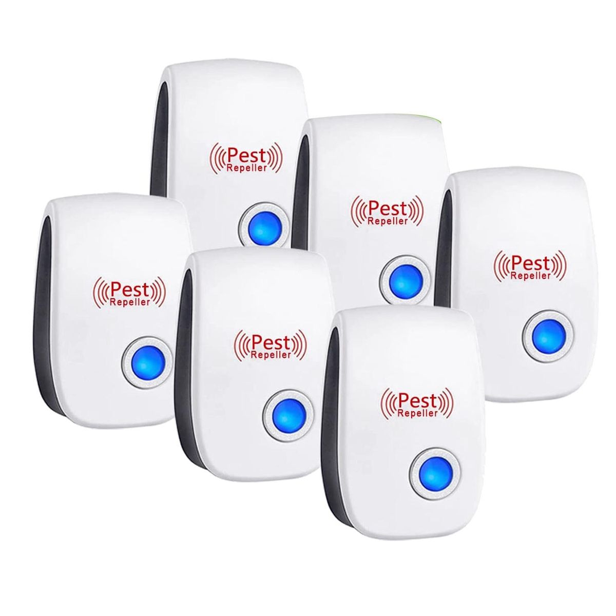 6 Pack Ultrasonic Pest Repeller Electronic Plug in Rodent Mouse Roach Bug Insect Repellent Indoor Home Kitchen,US Plug