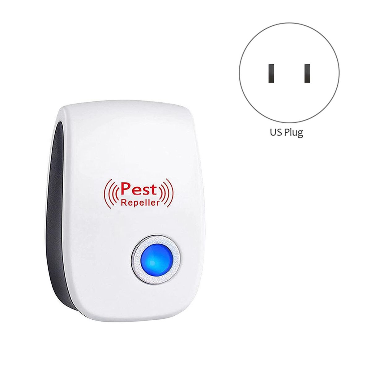 6 Pack Ultrasonic Pest Repeller Electronic Plug in Rodent Mouse Roach Bug Insect Repellent Indoor Home Kitchen,US Plug