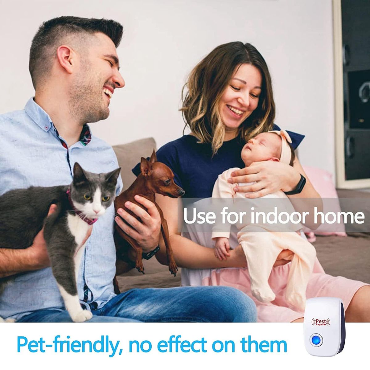 6 Pack Ultrasonic Pest Repeller Electronic Plug in Rodent Mouse Roach Bug Insect Repellent Indoor Home Kitchen,US Plug