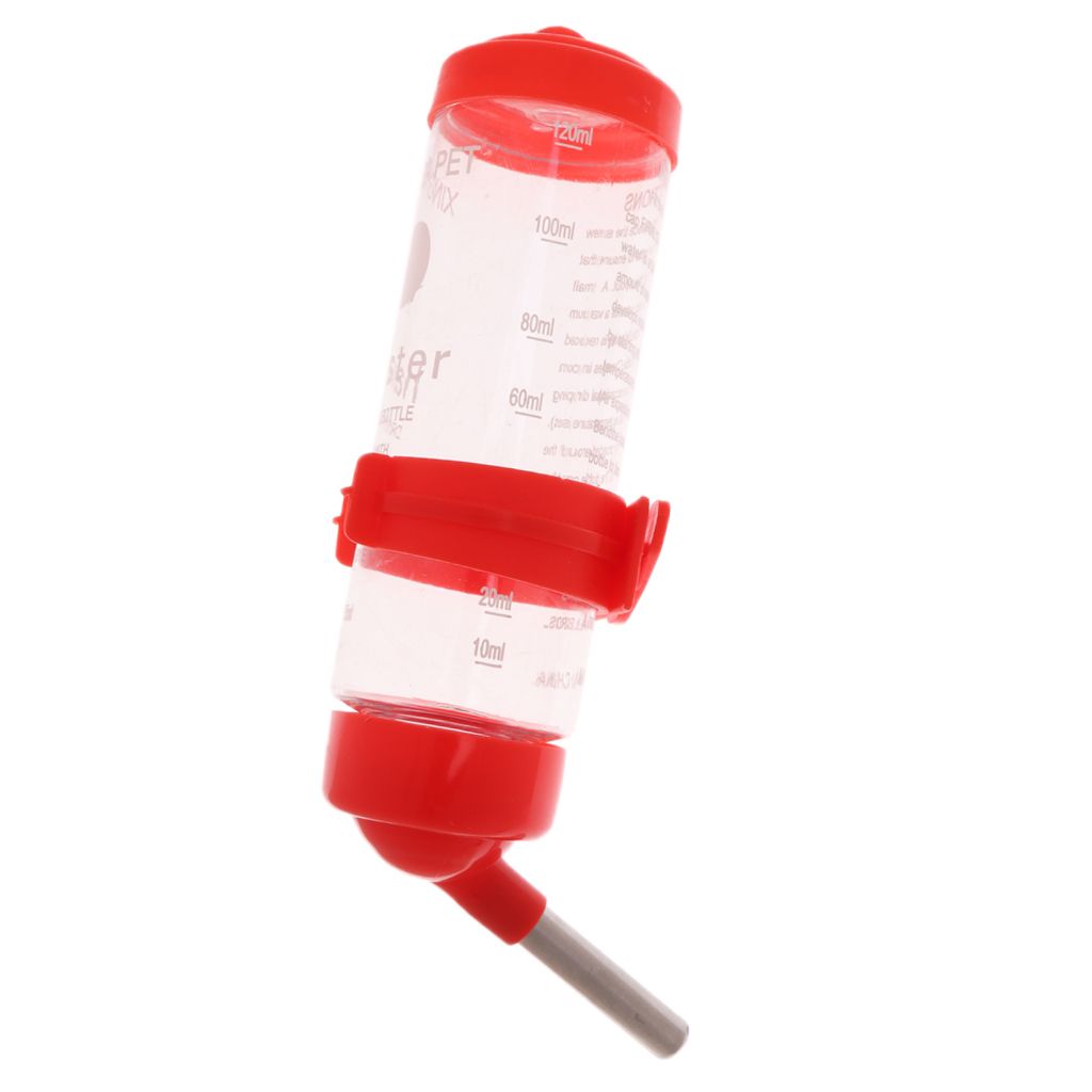 125ml Pet Drinking Water Bottle Rat Hamster Rabbit Dispenser Red Red
