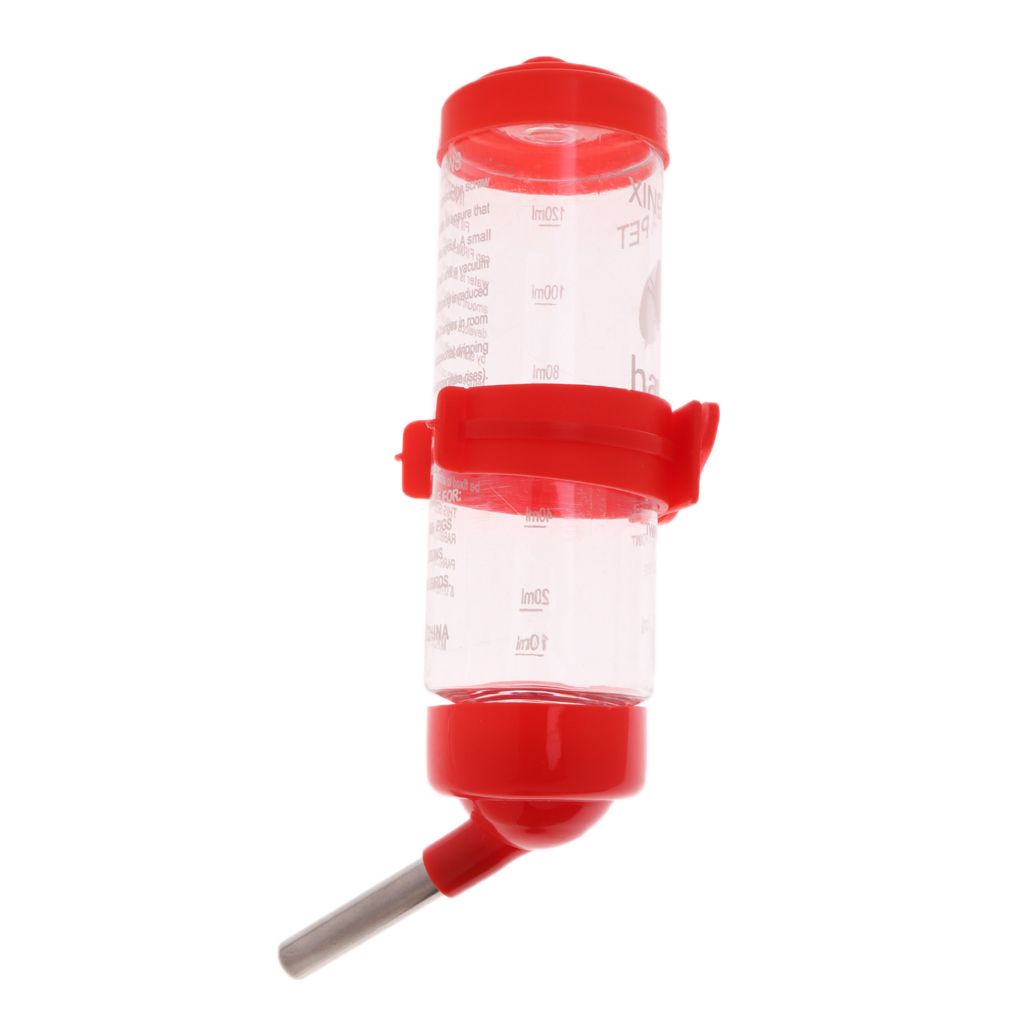 125ml Pet Drinking Water Bottle Rat Hamster Rabbit Dispenser Red Red
