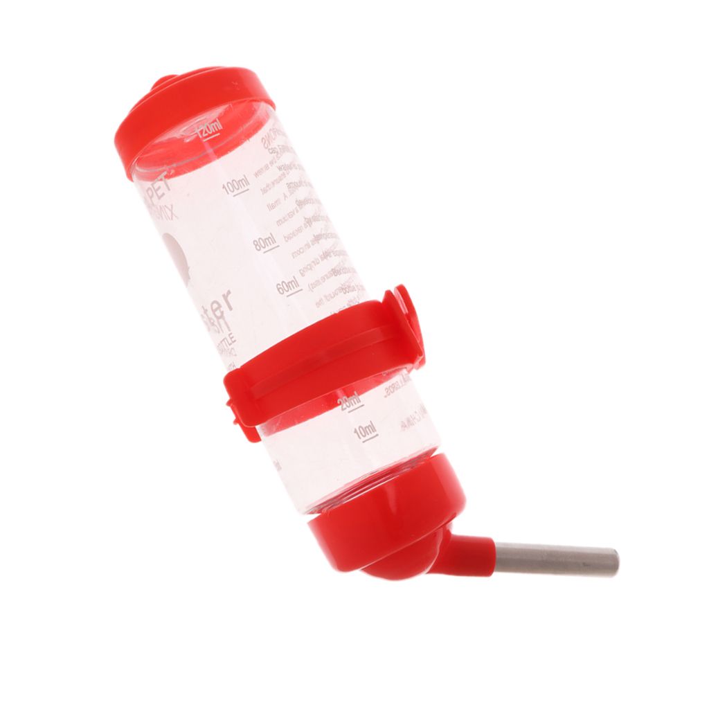 125ml Pet Drinking Water Bottle Rat Hamster Rabbit Dispenser Red Red