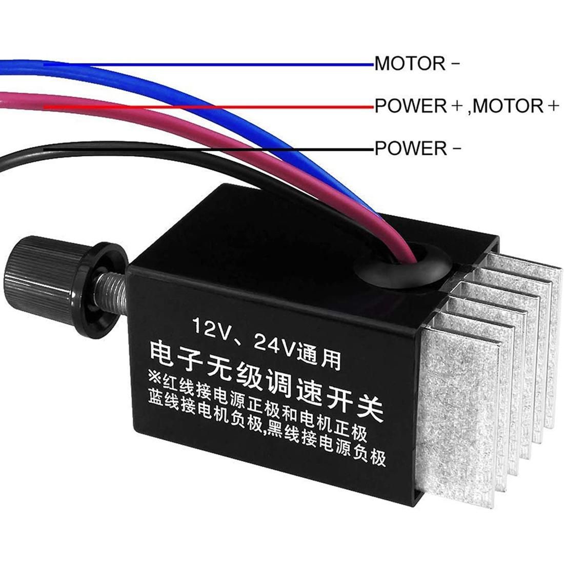 1Pc Motor Speed Regulator DC 12V/24V 10 a Motor Speed Controller Switch for Car Truck Fan Heater Control