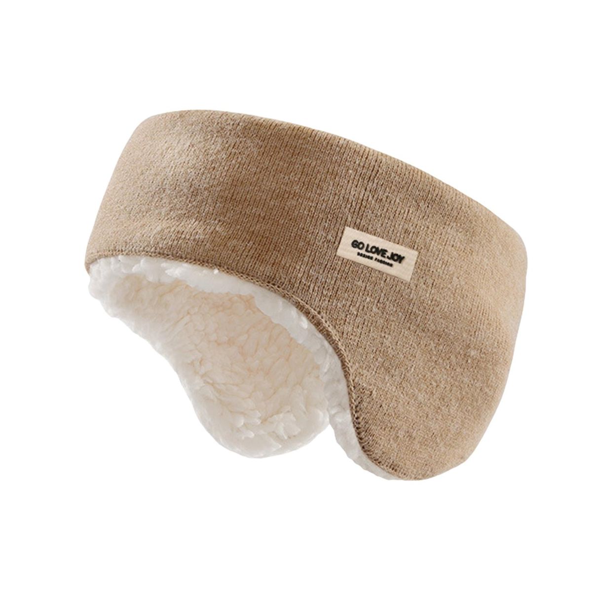 Ear Muffs Headband Knitting Velvet Lined Earmuffs Ridding Headband Khaki